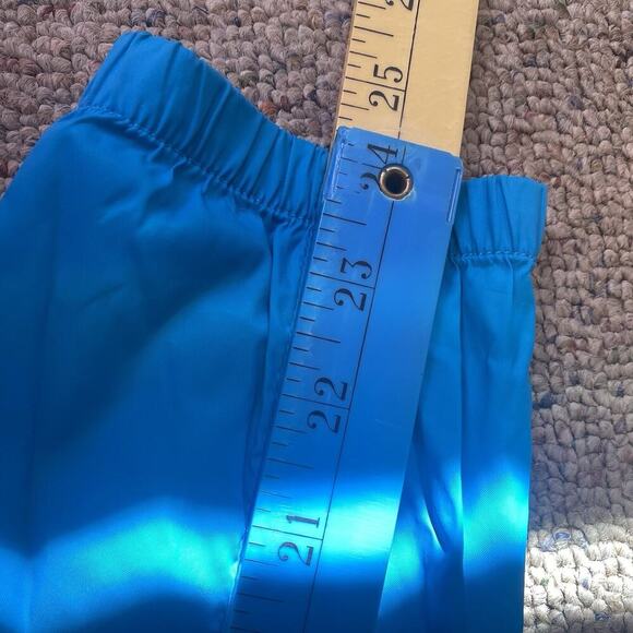 Lands End Women M10-12 Nylon Rain Jacket Coat Windbreaker Hooded Full Zip Blue - Picture 3 of 10